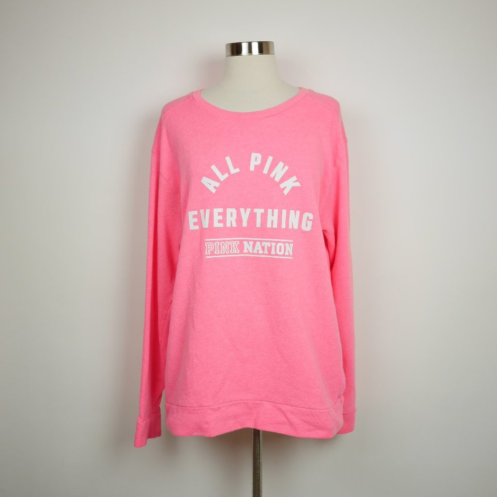 VS PINK Neon pink long sleeve sweatshirt shirt